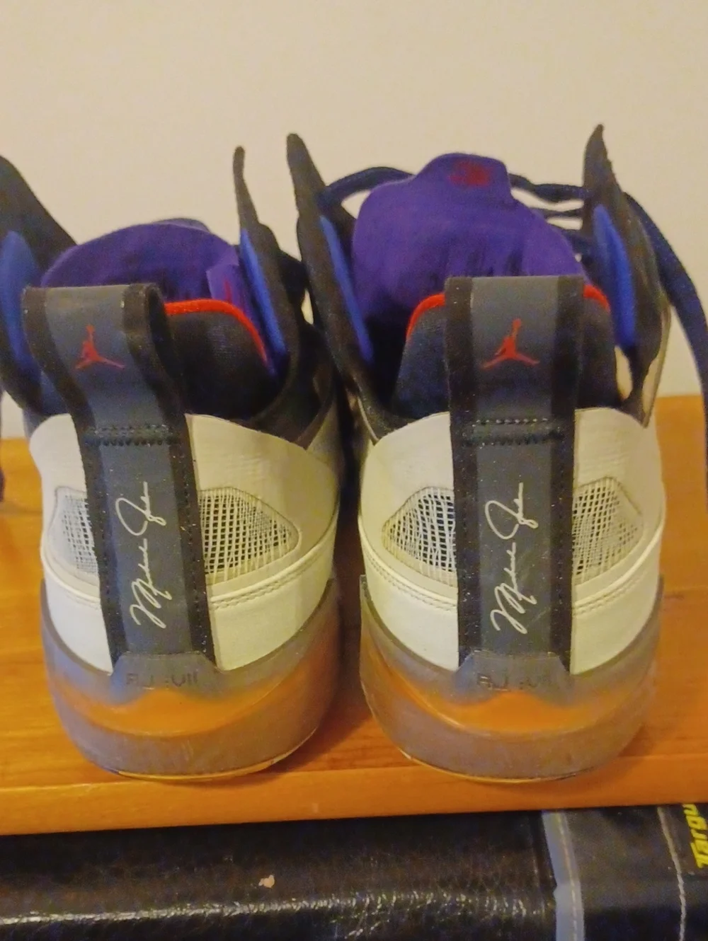 Jordan Men's Gray, Blue and Red High-Top Basketball Shoes